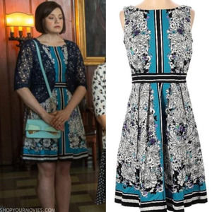 New York & Company Sketch Floral A-Line Dress - Multi - 6